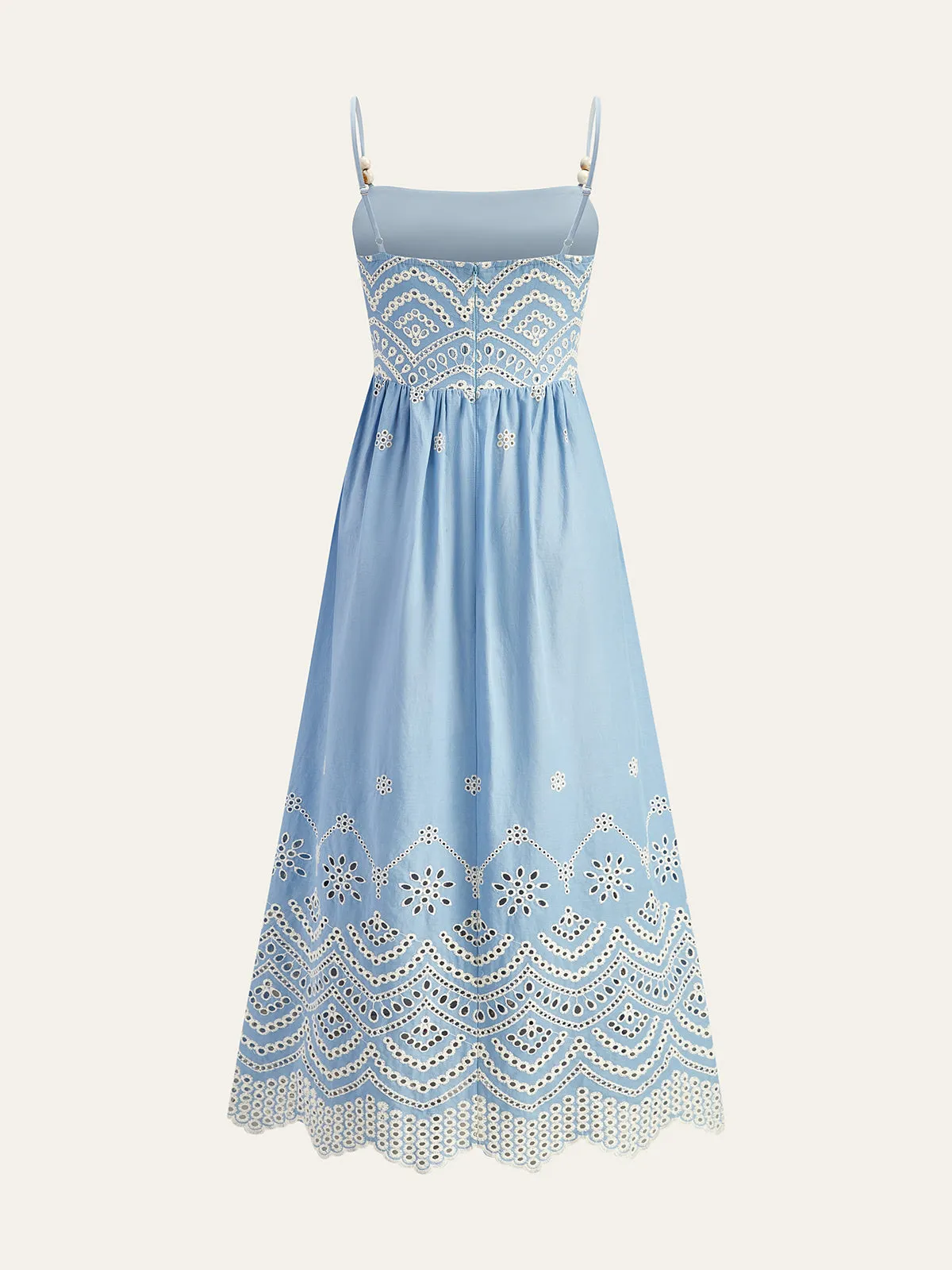 Semi-Sheer Embroidered Eyelet Cami Dress sold by COMMENSE product image thumbnail 4