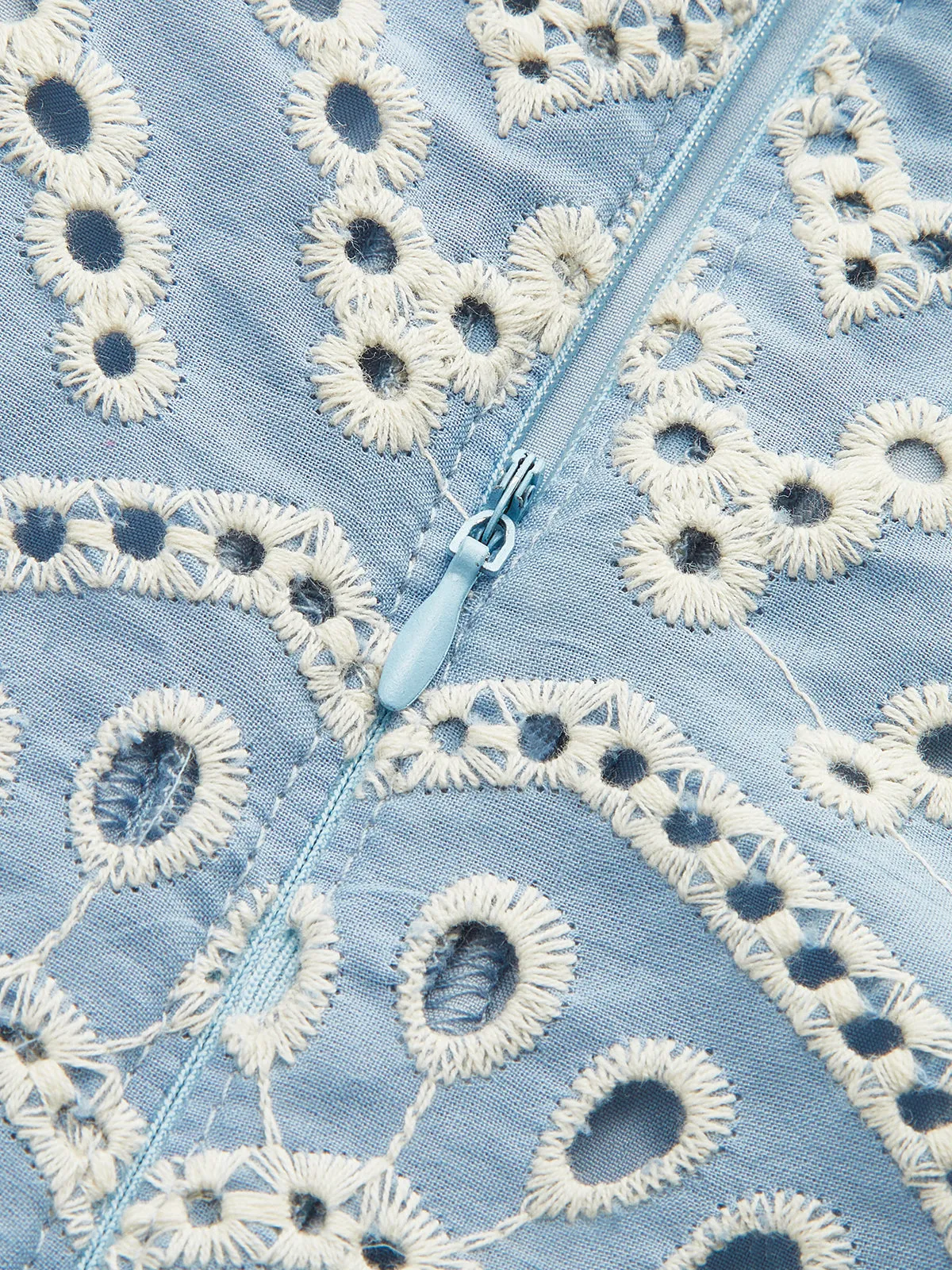 Semi-Sheer Embroidered Eyelet Cami Dress sold by COMMENSE product image thumbnail 2