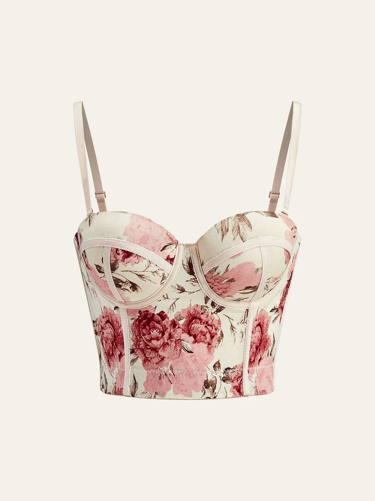 Floral Print Corset Top sold by COMMENSE