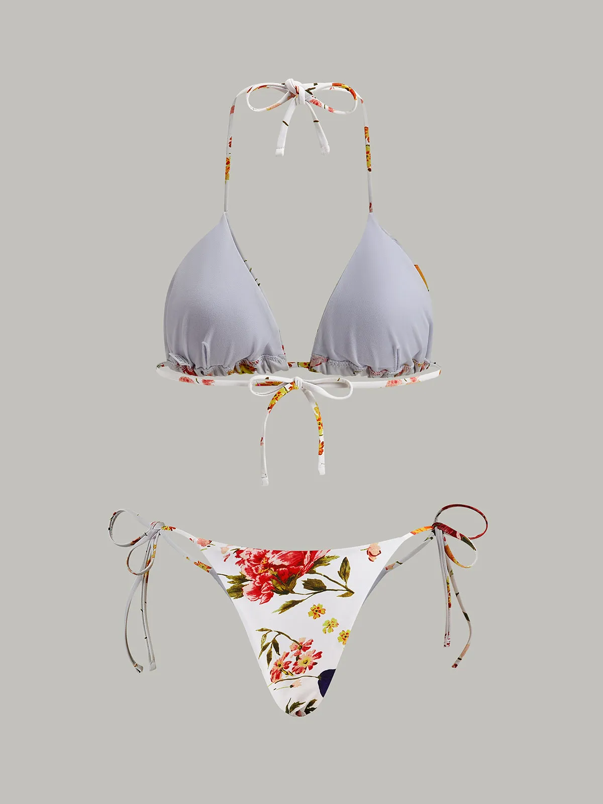 Floral Print Tie-String Bikini Set sold by COMMENSE product image thumbnail 2