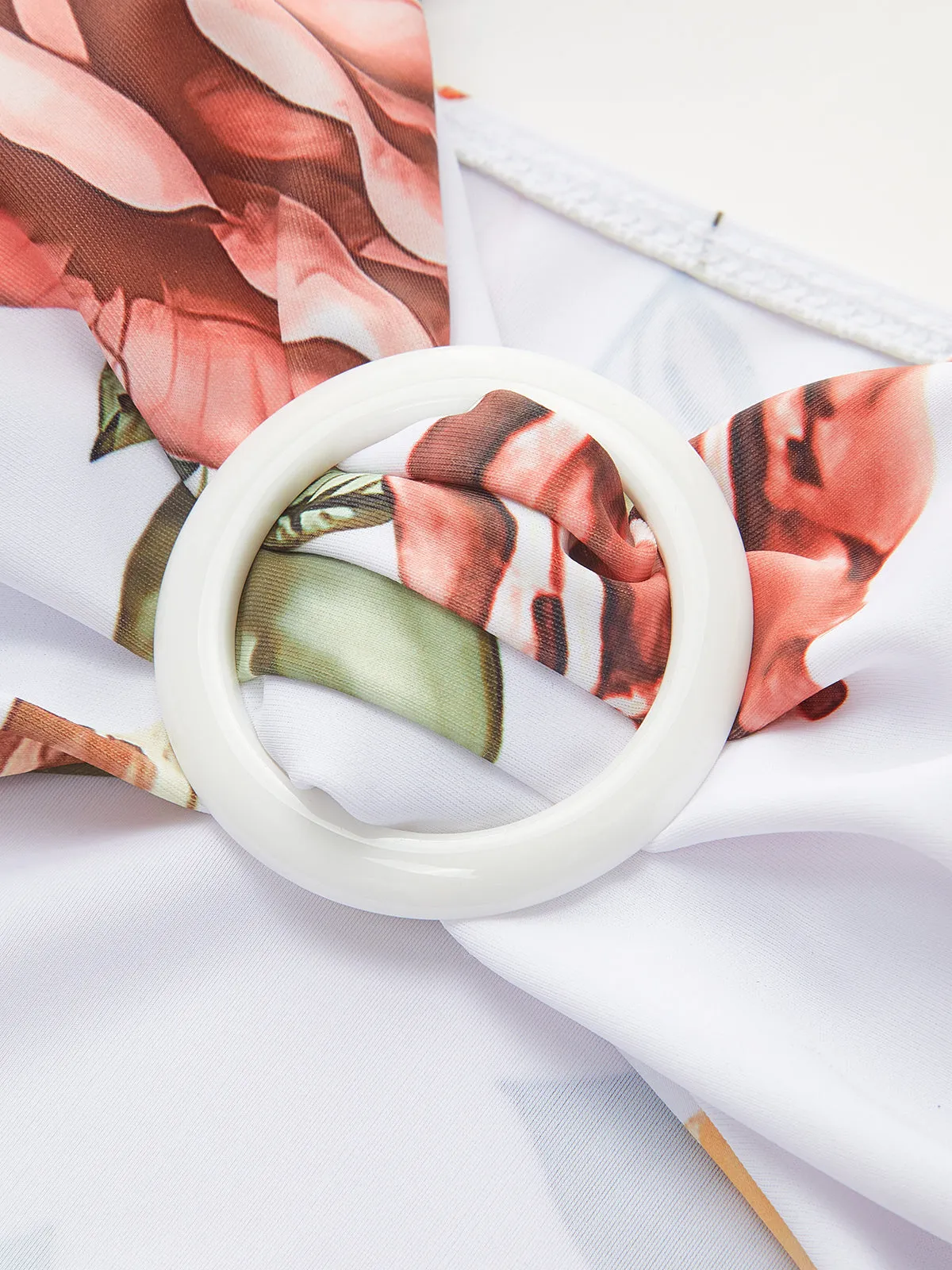 Floral Ring Cut-Out One-Piece Swimsuit sold by COMMENSE product image thumbnail 3