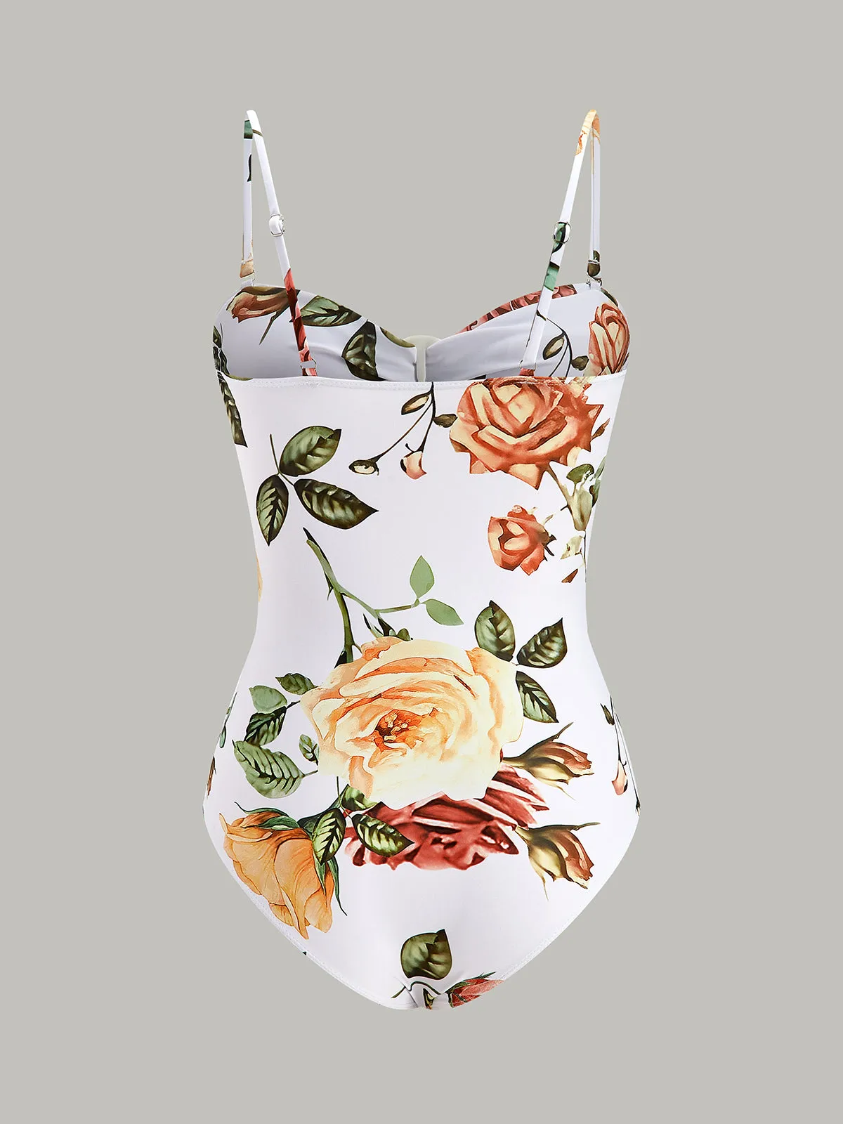 Floral Ring Cut-Out One-Piece Swimsuit sold by COMMENSE product image thumbnail 2