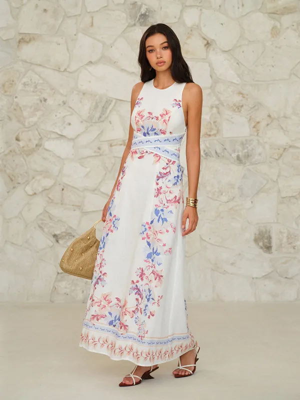 Sleeveless Floral Print Maxi Dress sold by COMMENSE