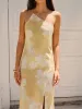 Floral Print High Slit Dress sold by COMMENSE