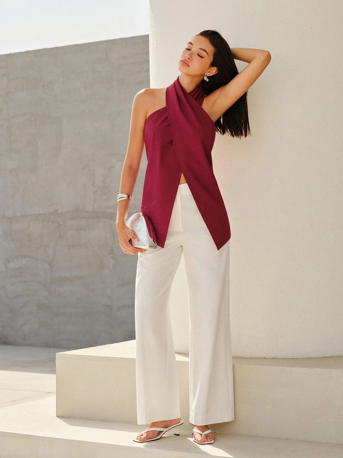 Halter-Style Cross-Neckline Backless Top sold by COMMENSE product image thumbnail 3