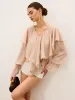 Semi-Sheer Ruffle Layered Chiffon Blouse sold by COMMENSE