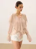 Semi-Sheer Ruffle Layered Chiffon Blouse sold by COMMENSE