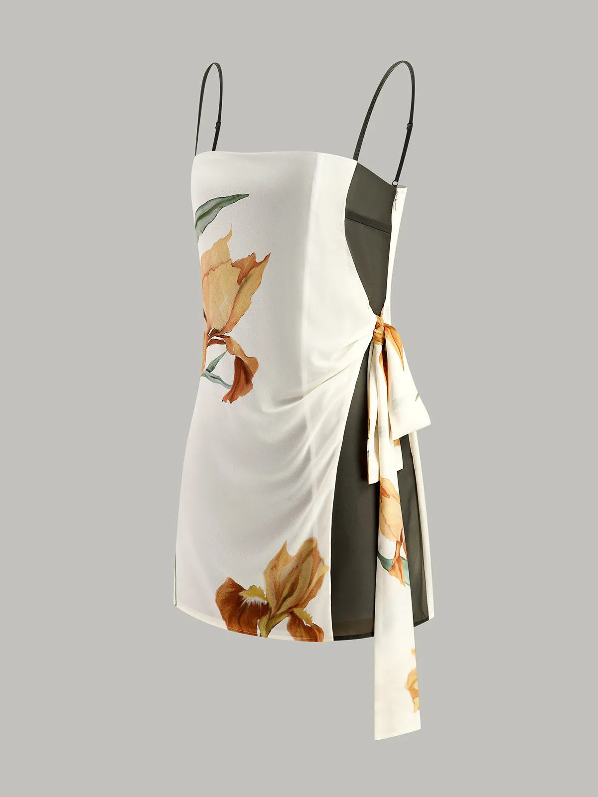 Floral Print Side Tie Cami Dress sold by COMMENSE product image thumbnail 2
