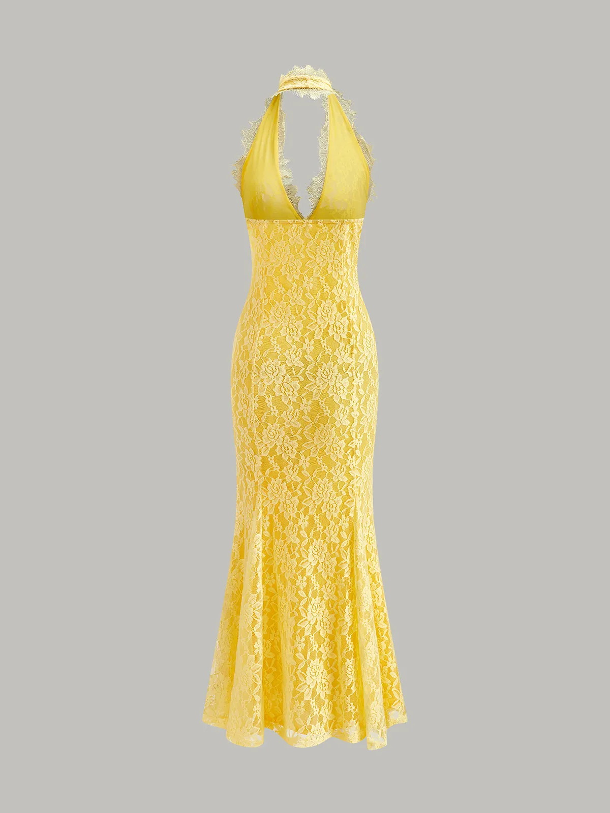 Halter Neck Floral Lace Dress sold by COMMENSE product image thumbnail 2