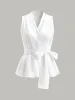 Wrap Tie Peplum Top sold by COMMENSE
