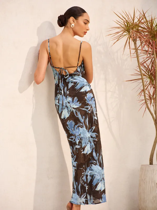 Floral Print Sleeveless Tie-Back Dress sold by COMMENSE