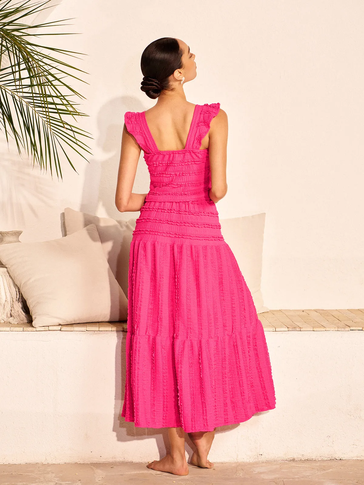 Ruched Crop Top And Maxi Skirt Set sold by COMMENSE product image thumbnail 5