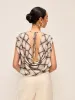 Sleeveless Plaid Backless Chiffon Shirt sold by COMMENSE