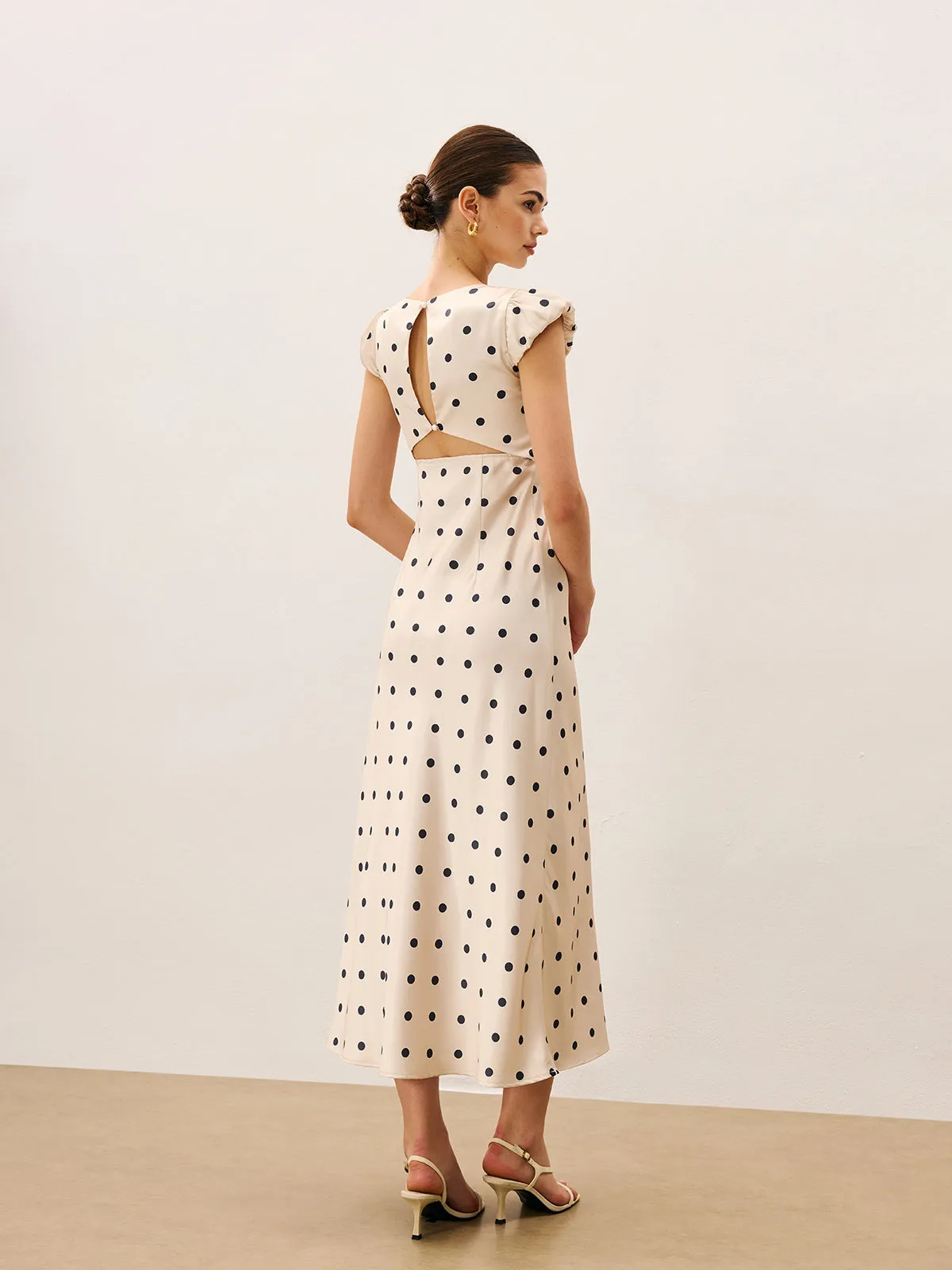 Lace Trim Polka Dot Dress sold by COMMENSE product image thumbnail 3