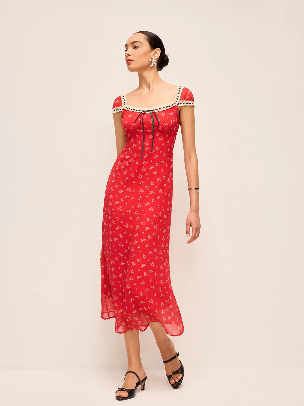 Tie-Back Floral Dress sold by COMMENSE product image thumbnail 2
