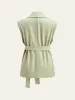 Belted Pocketed Vest sold by COMMENSE