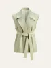 Belted Pocketed Vest sold by COMMENSE
