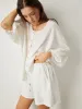 Button-Front Loose-Fit Shorts Set sold by COMMENSE