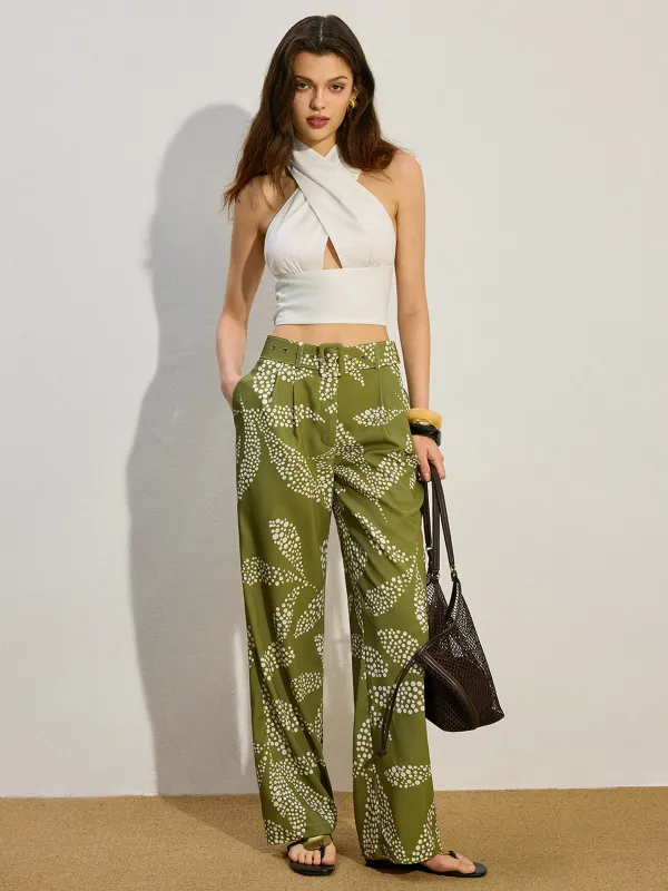 Printed Mid-Rise Thin Pants sold by COMMENSE