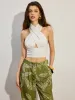 Cross Halter Cut-Out Tank Top sold by COMMENSE