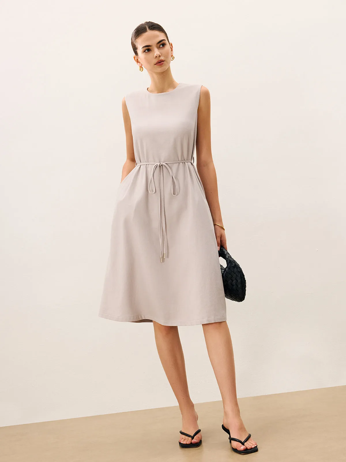 Sleeveless Tie Detail Midi Dress sold by COMMENSE product image thumbnail 2