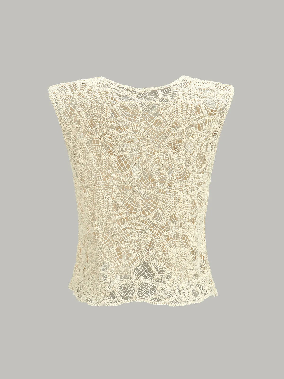 Semi-Sheer Crochet Lace Top sold by COMMENSE product image thumbnail 2