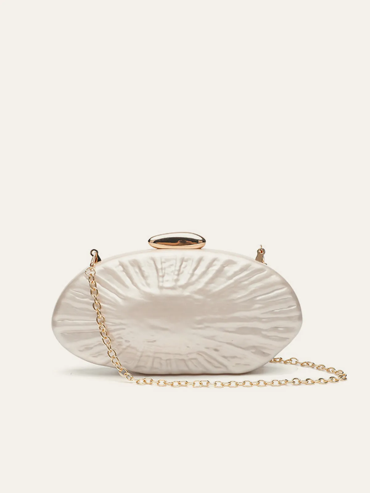 Pearl Texture Clutch With Gold Chain sold by COMMENSE