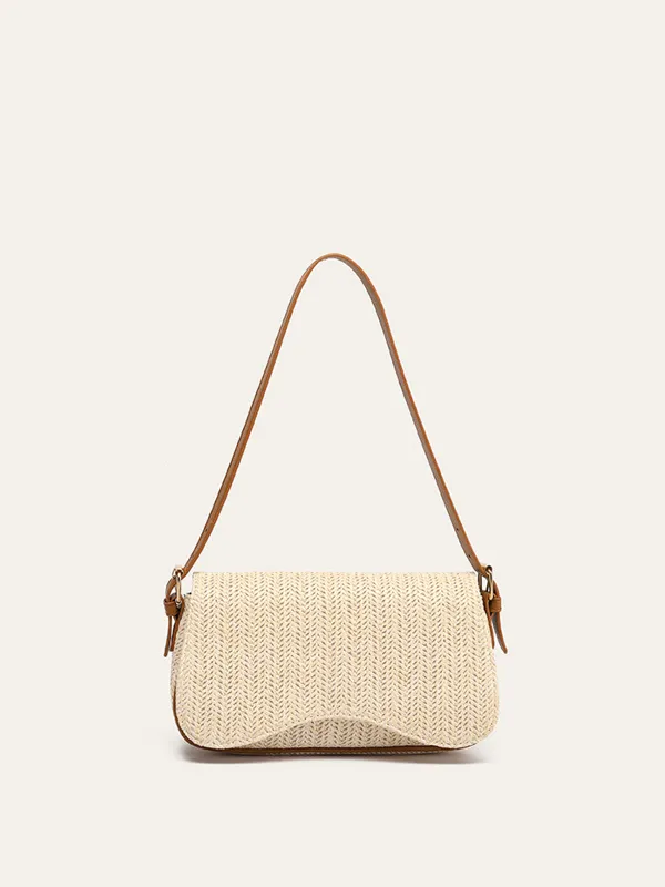 Straw Woven Shoulder Bag made by COMMENSE