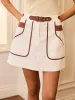 Pocketed Belted Mini Skirt sold by COMMENSE