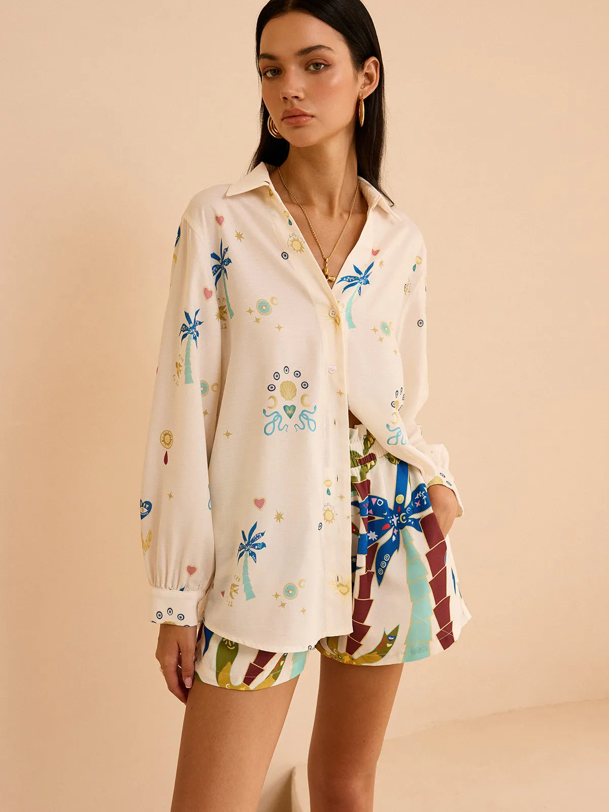 Tropical Print Shorts Set sold by COMMENSE product image thumbnail 4