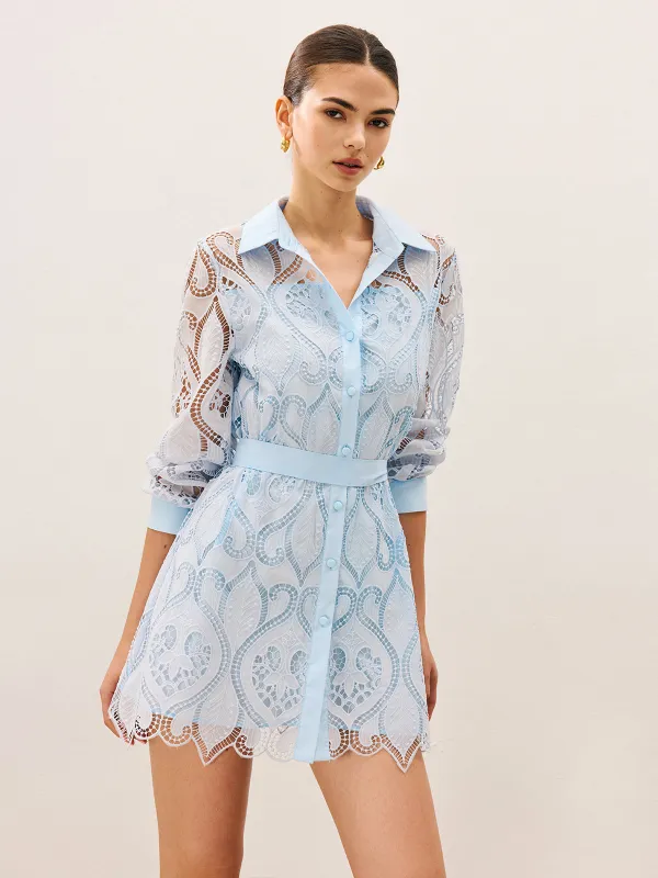 2 in 1 Sheer Lace Mini Dress sold by COMMENSE