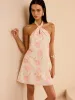 Halter Neck Floral Print Mini Dress sold by COMMENSE