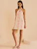 Halter Neck Floral Print Mini Dress sold by COMMENSE