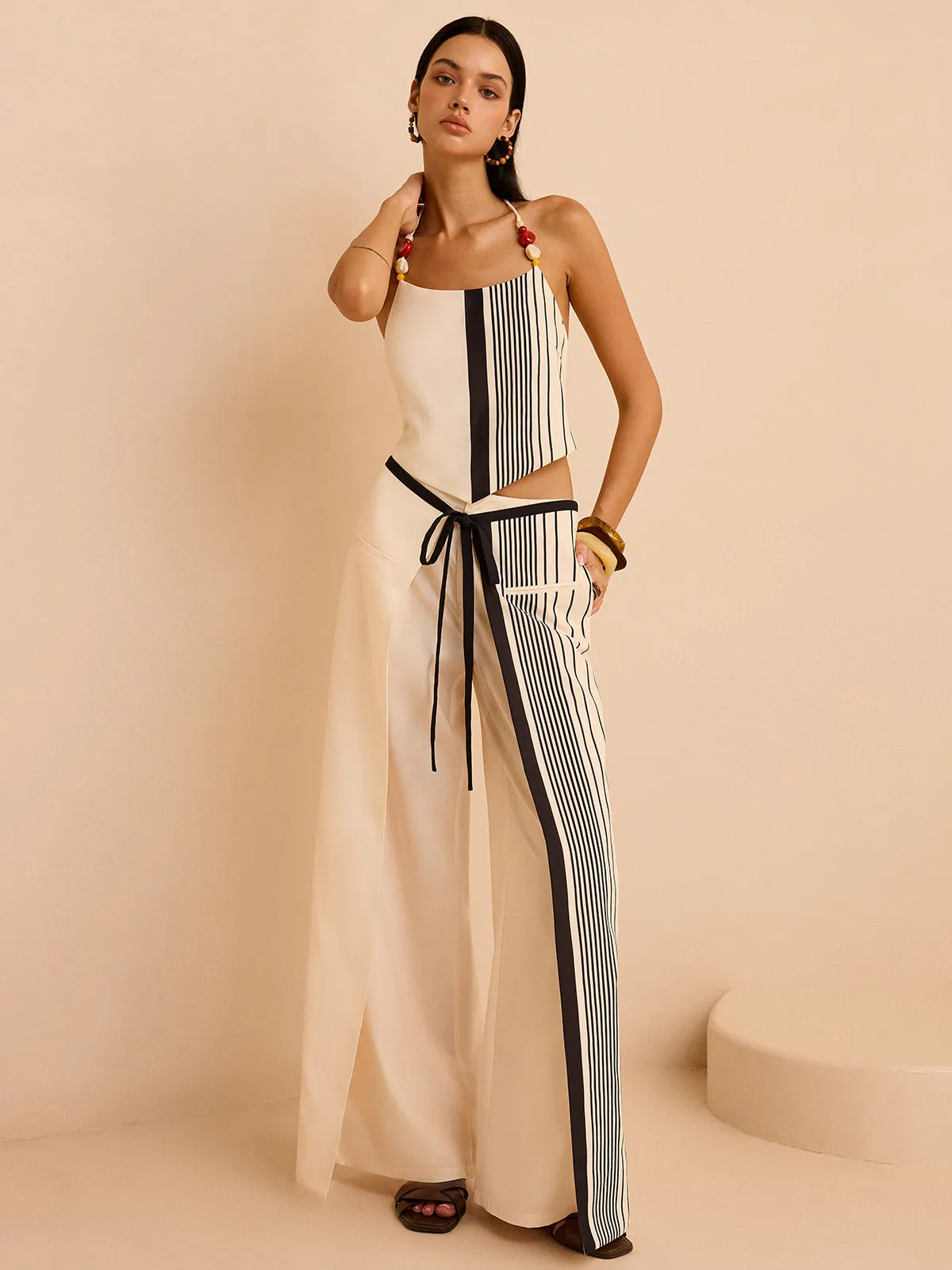 Striped Low-Waist Pants sold by COMMENSE product image thumbnail 3