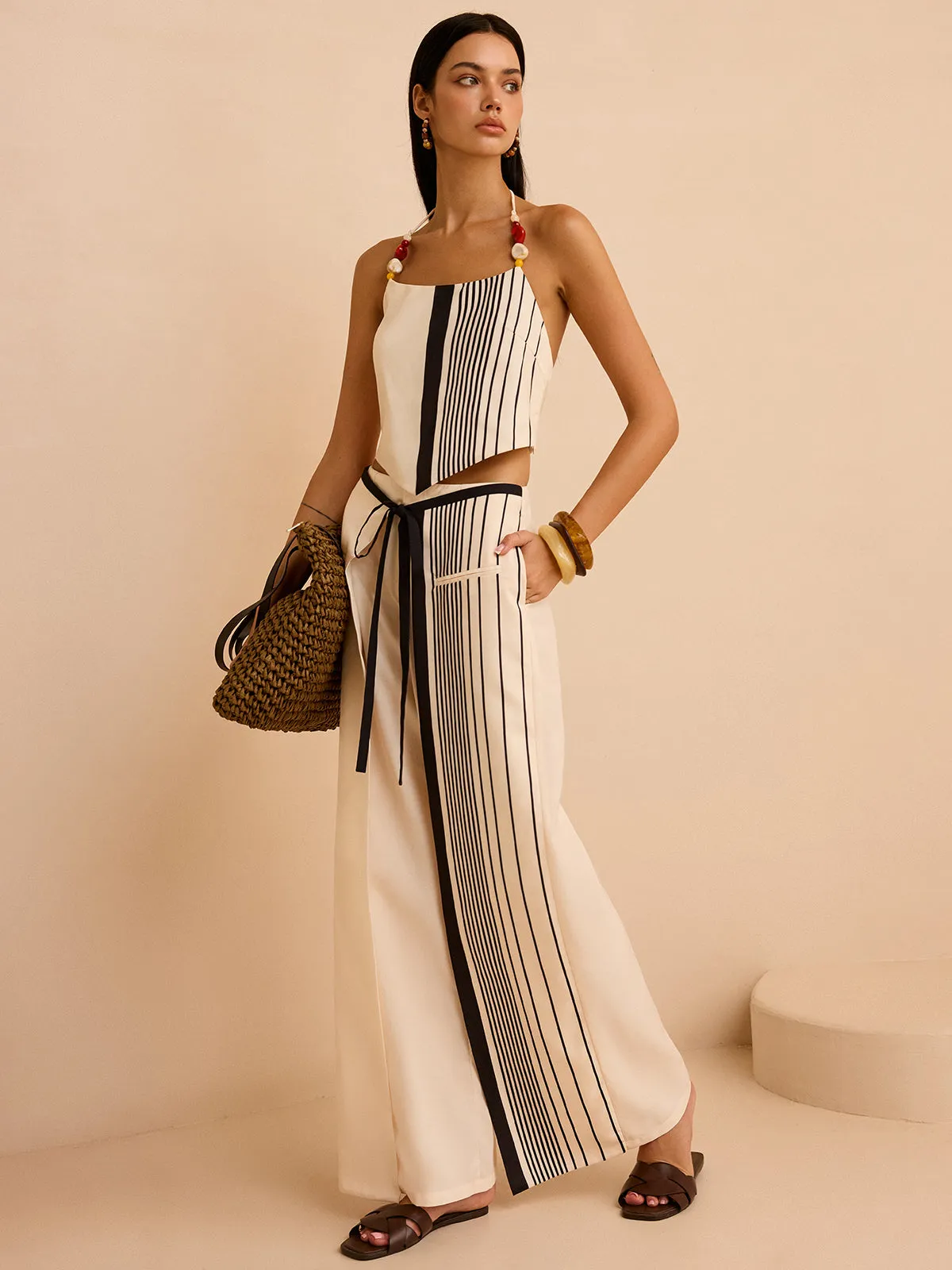 Striped Low-Waist Pants sold by COMMENSE product image thumbnail 2