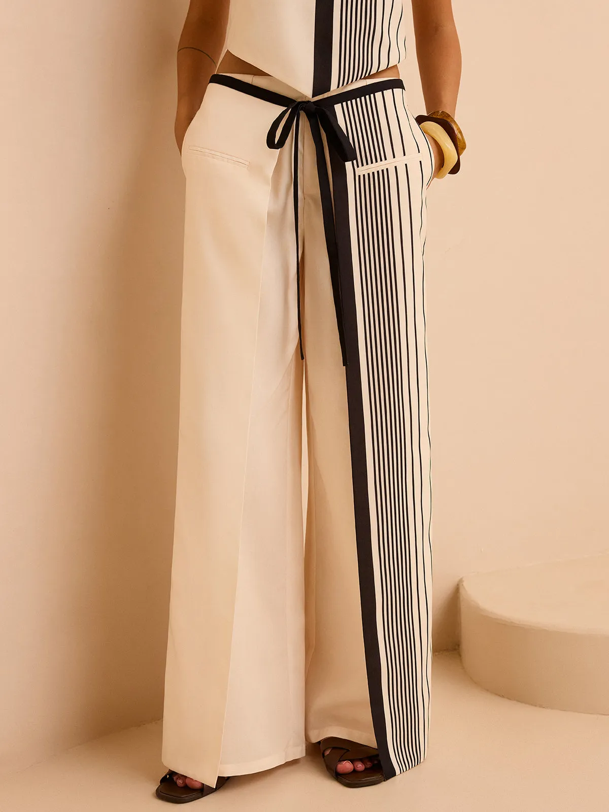 Striped Low-Waist Pants sold by COMMENSE product image thumbnail 4