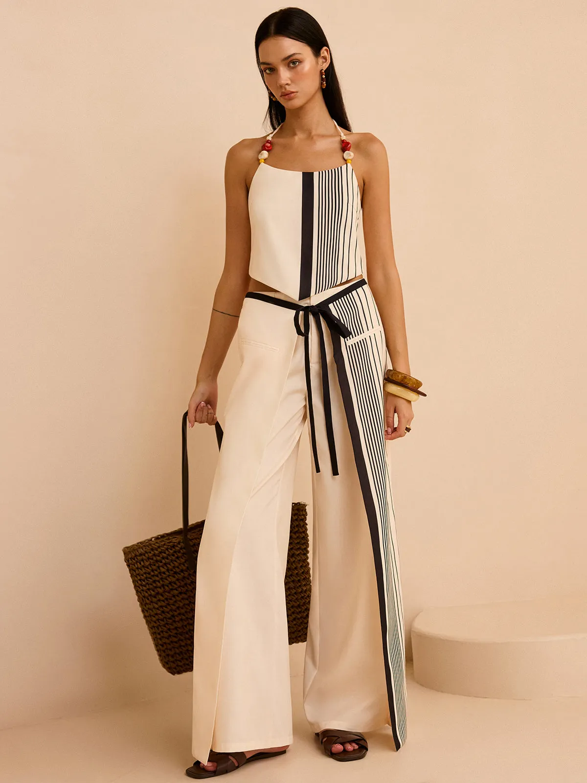 Striped Low-Waist Pants sold by COMMENSE