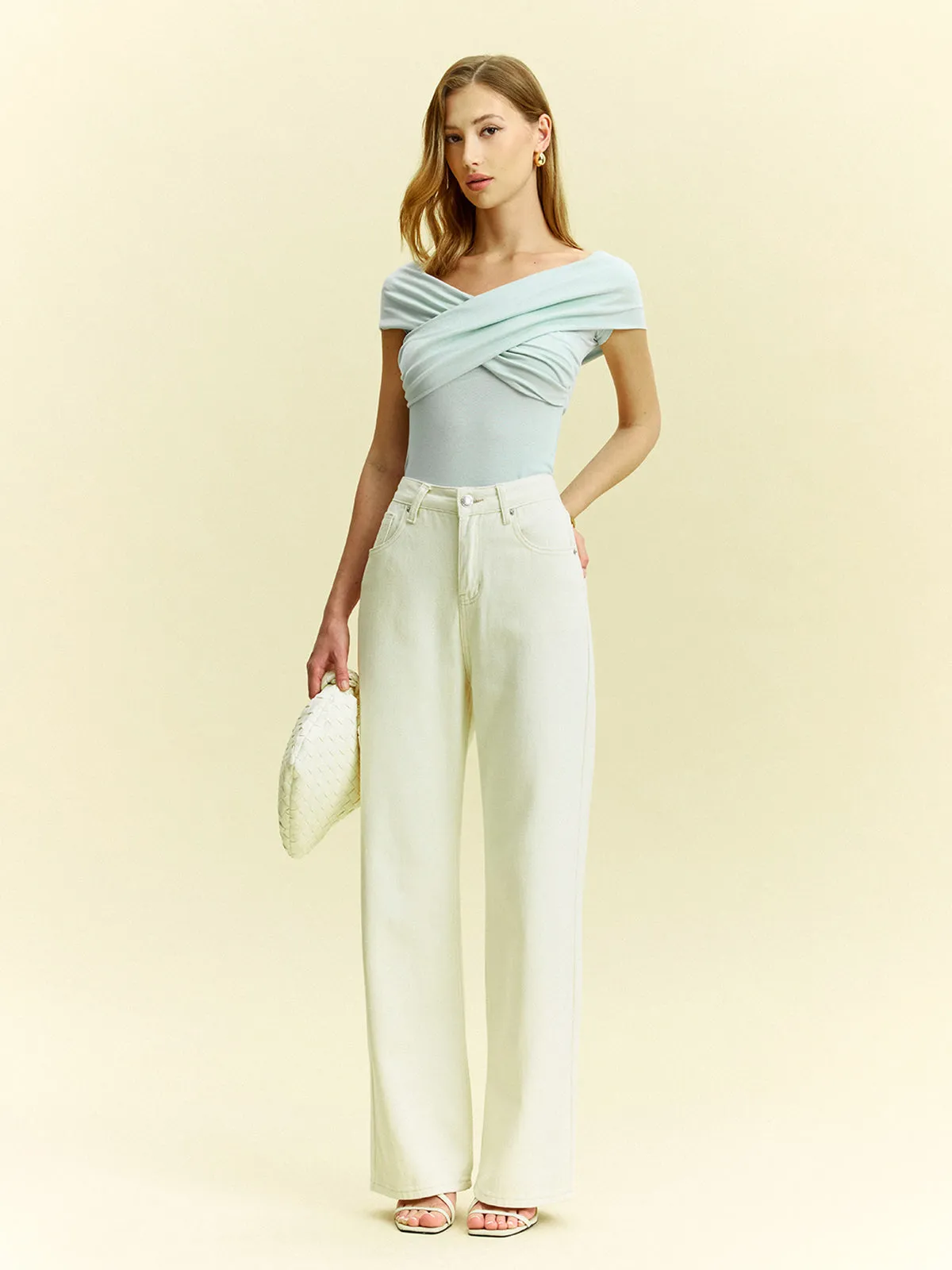 Off-Shoulder Crisscross Top sold by COMMENSE product image thumbnail 2