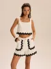 Cropped Tank Top And Scalloped-Trim Shorts Set sold by COMMENSE