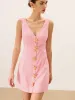 Sleeveless Mini Dress with Starfish Button sold by COMMENSE