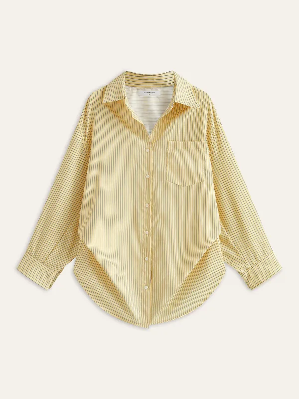 Pocketed Striped Shirt sold by COMMENSE