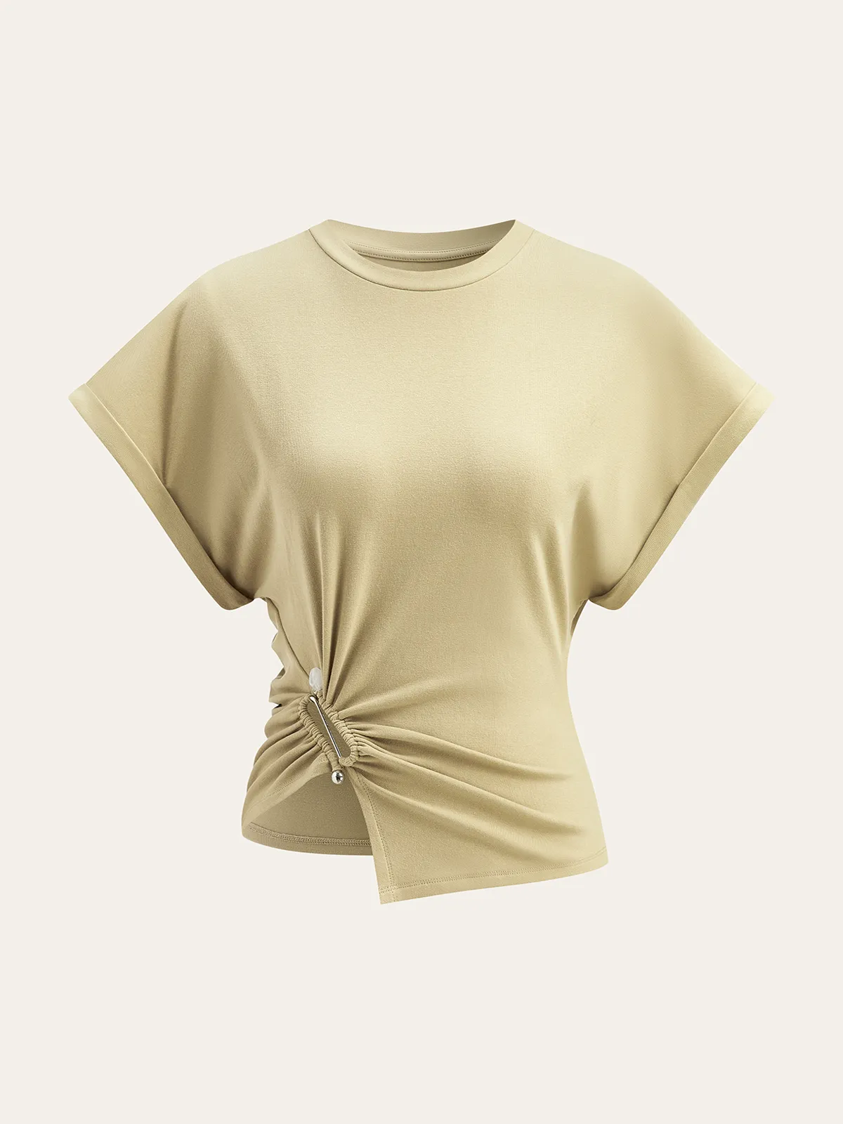 Asymmetrical Ruched Top sold by COMMENSE