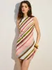 Striped Open-Back Tie-Back Dress sold by COMMENSE