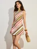 Striped Open-Back Tie-Back Dress sold by COMMENSE