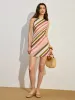 Striped Open-Back Tie-Back Dress sold by COMMENSE