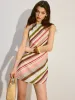 Striped Open-Back Tie-Back Dress sold by COMMENSE