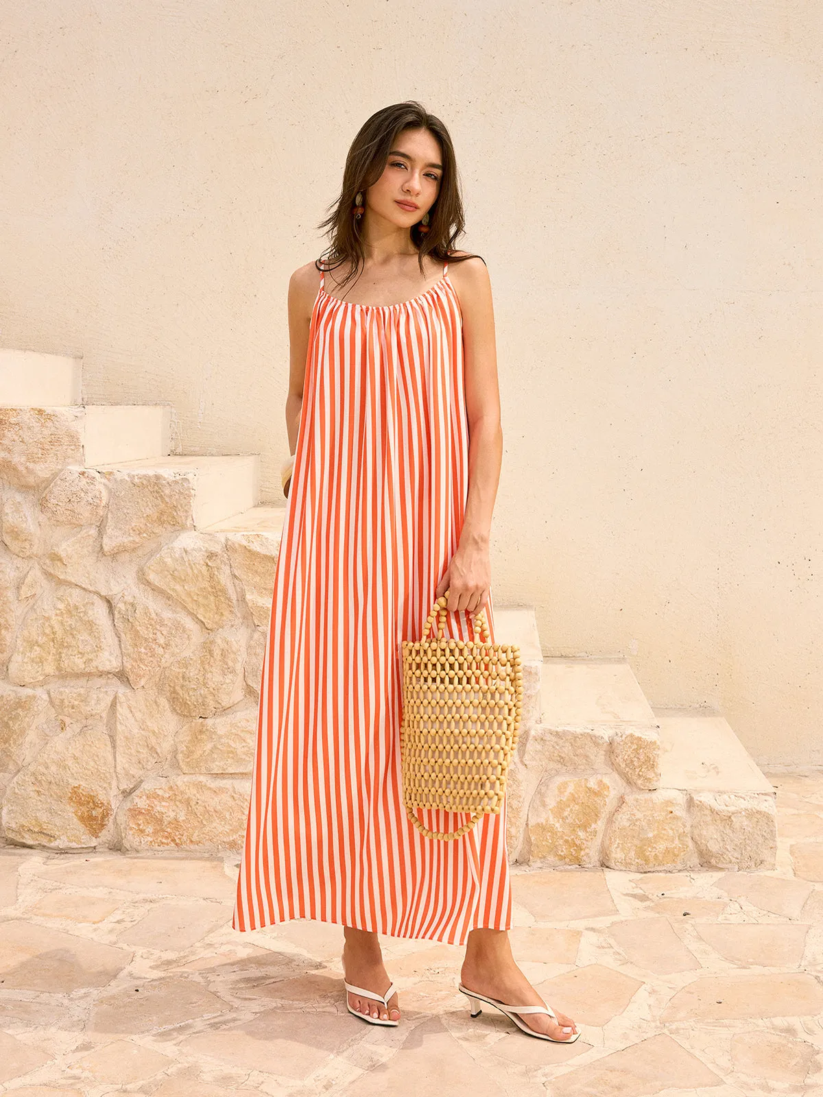 Striped Backless Maxi Dress sold by COMMENSE product image thumbnail 2