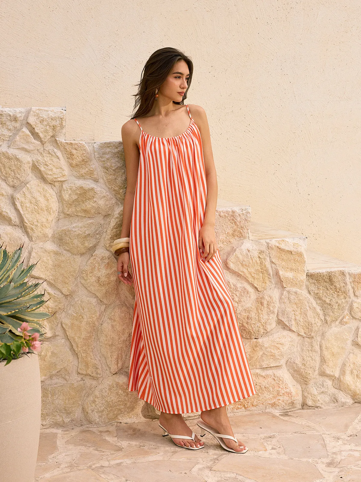 Striped Backless Maxi Dress sold by COMMENSE product image thumbnail 3