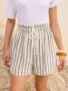 Linen & Cotton Striped Shorts sold by COMMENSE