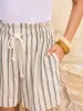 Linen & Cotton Striped Shorts sold by COMMENSE